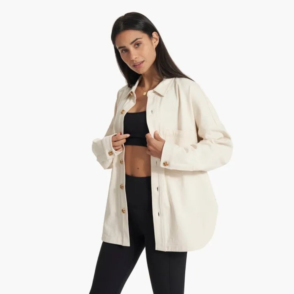 Vuori Mackenzie Oversized Shirt Jacket in Natural
